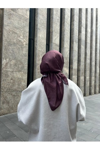 Qalortex Scarf Pamuklu Soft İnci Desen Eşarp-vişne Çürüğü antrasit