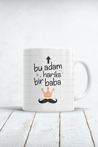 Bu Adam Harika Bir Baba Baskılı Babalar Günü Hediyesi Kupa Bardak Beyaz