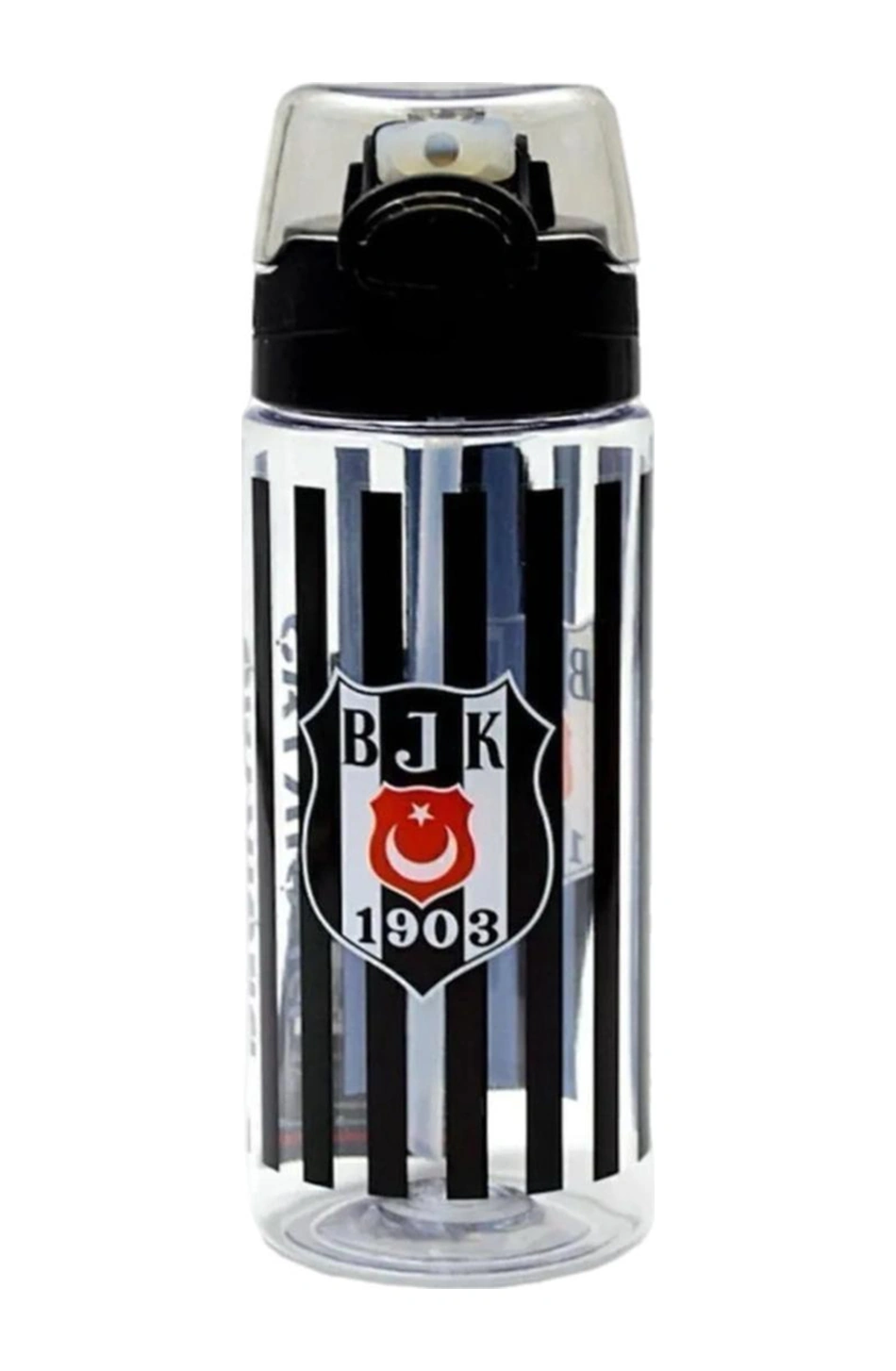 Beşiktaş Taraftar 4 Bölmeli Beslenme Kutusu Çizgili 500 Ml Matara Kırtasiye Seti Siyah - Beyaz