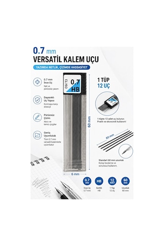 Kaliteli Kalem Ucu 12 Li 0.7 Mm Hb 1 Paket Tombow Versatil Kalem Uç Mekanik Uçlu Otomatik Kurşun Kalem Ucu 60 Mm Yumuşak