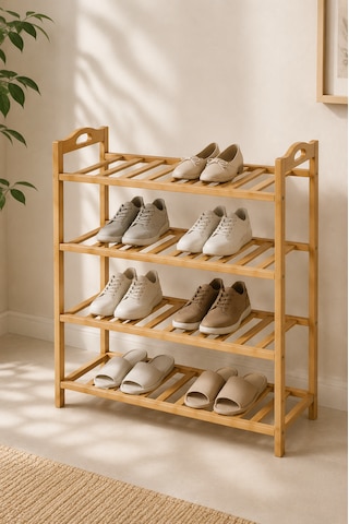 Robin Home Dekoratif Bambu 4 Raflı Ayakkabılık 67cm Bej Robin Home Dekoratif Bambu 4 Raflı Ayakkabılık 67cm Bej