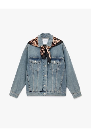 Koton Pamuklu Uzun Kollu Klasik Yaka Cep Detaylı Düğmeli Denim Ceket Orta İndigo 6wal50010md Indigo