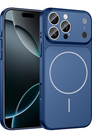 Zore Apple Uyumlu iPhone 14 Pro Kılıf Msra M-safe Şarj Özellikli Kamera Korumalı Formen Kapak - Mavi Mavi