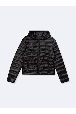 LTB Regular Fit Şişme Kapüşonlu Siyah Mont