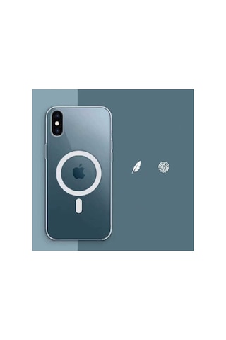 Apple iPhone Uyumlu Xs Magesafe Wireless Kılıf Köşe Korumalı Darbe Emici Şeffaf Sert Silikon R37057:no:7 Şeffaf