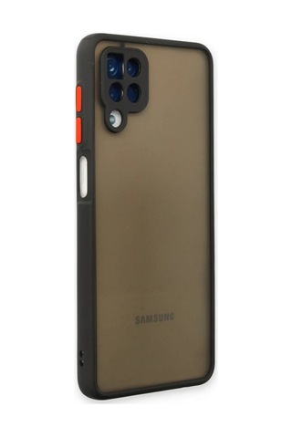 Samsung Galaxy A12 Uyumlu Kılıf Montreal Silikon Kapak - Siyah Çok Renkli