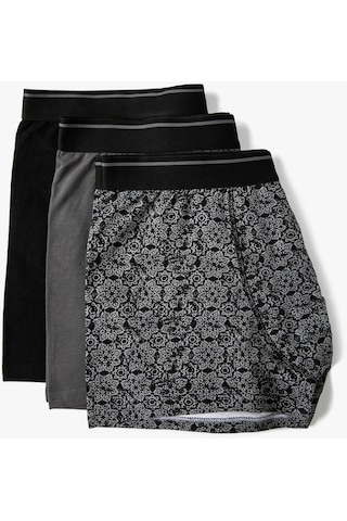 Koton 3'Lü Boxer Seti Soyut Baskılı Çok Renkli Antrasit Desenli 4Slm90034Mk Antrasit