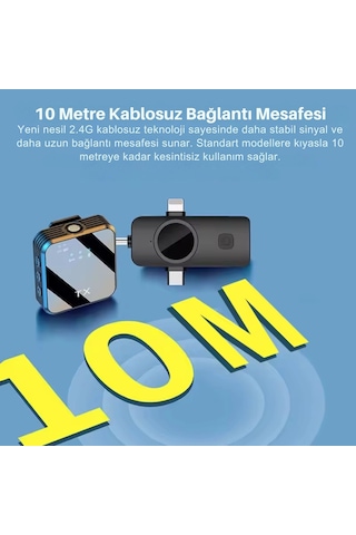 Shopytech Kablosuz 4 Ü 1 Arada Yaka Mikrofonu Type-c Lightning 3.5mm Uyumlu Gürültü Azaltmalı Telefo