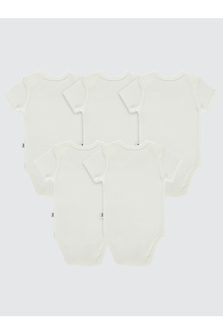 Civil Baby Bebek 5'li Çıtçıtlı Badi 12-36 Ay Beyaz Beyaz