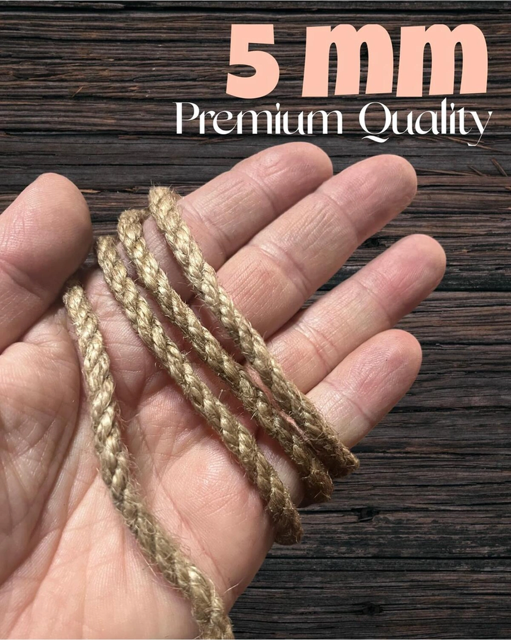 5 Mm 50 Metre Jüt Halat Ip Dekoratif Hasir Ip Kendir