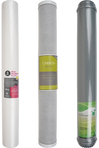 Açık Kasa Su Arıtma Cihazı 20" Spun + Blok + Gac Filtre Seti 3'lü