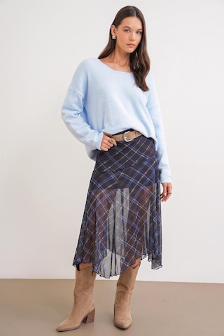 6901 Kadın Yumuşak Dokulu Basic Kazak Bebe Mavi Bebe Mavi