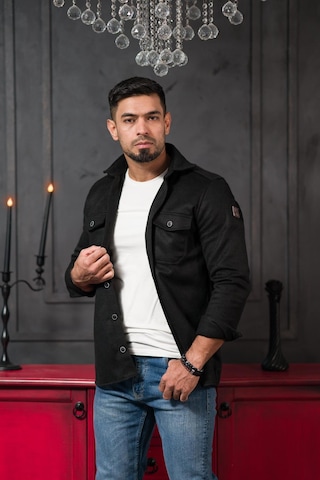 Advante Slimfit Çift Kapak Cepli Astarsız Kaşe Gömlek Siyah