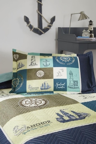 Özdilek Nautical Traveler Tek Kişilik Kapitone Nevresim Takımı Mavi
