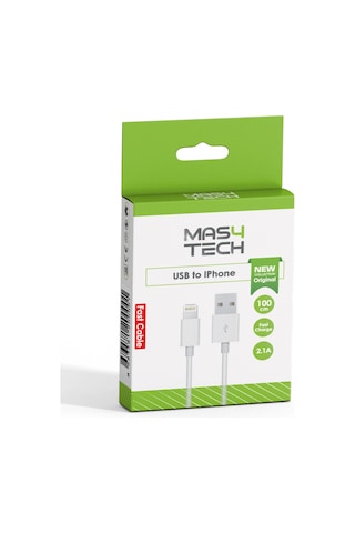 Masy Tech USB 2.0 To Apple iPhone Uyumlu Hızlı Şarj Ve Data Kablo (1 Metre , )