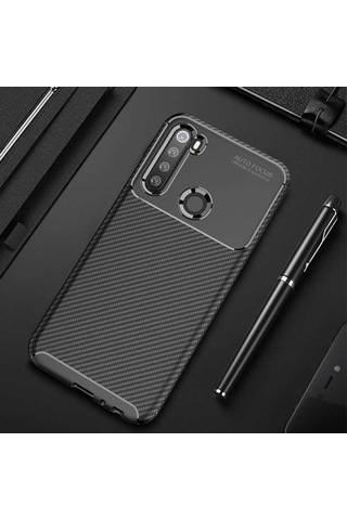 Xiaomi Redmi Note 8 Kilif Zore Antisok Karbon Silikon Kapak + Cam 387275880