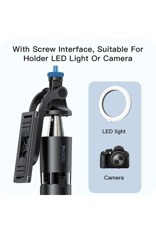 Cbtx Yesido Sf13 Geri Çekilebilir Genişletilmiş Bluetooth Tripod Telefon Canlı Akış Selfie Stand Siyah