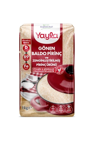 Yayla Gönen Baldo Pirinç Ve Zenginleştirilmiş Pirinç Ürünü D+b9+fe 1 Kg