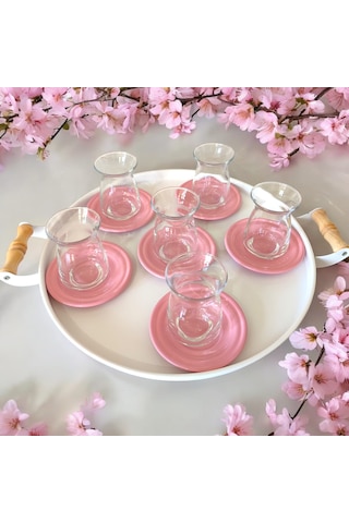 Ay Tabağı-bardak Altlığı-metal Açık Pembe Çay Tabağı-paslanmaz Ka Açık Pembe