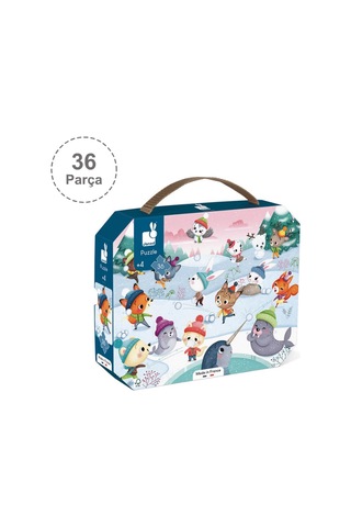 Janod 36 Parça Çantalı Puzzle Kar Partisi