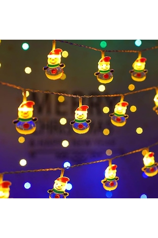 Buradanaldım Kardan Adam Figürlü Pilli Led Işık 1.5 M