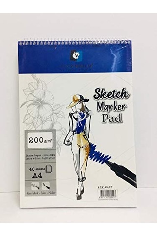 A4 200 Gr. 40 Yp. Spiralli Sketch-marker Pad Alx-0427