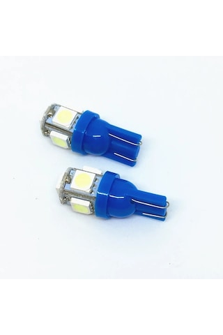 2 Adet Mavi Renk T10 Led Ampül Park Ampulü Gündüz Farı T10 Plaka