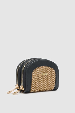 Jefece Siyah Hasır Çanta Cüzdan -Siyah