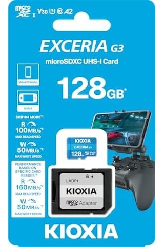 128gb G3 Micro Sdxc U1 V30 A2 4k 160/50mb/sn Hafıza Kartı Sd Adaptörlü