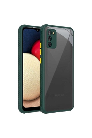 Samsung Uyumlu Galaxy A02s Kılıf Zore Kaff Kapak Koyu Yeşil