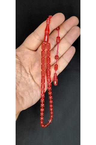 Ateş Kehribar Turuncu Renk Tesbih Kapsül Kesim 6x10mm T-381