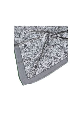 Mim Eşarp Ebruli Kışlık Desenli Eşarp 95x95 Cm Gri