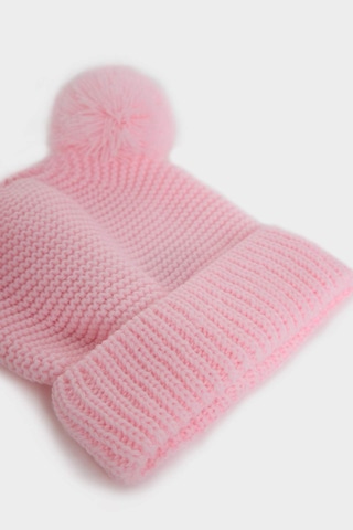 Defacto Kız Bebek Ponpon Kulaklı Örgü Bere C8164A524WNPN101 Pembe