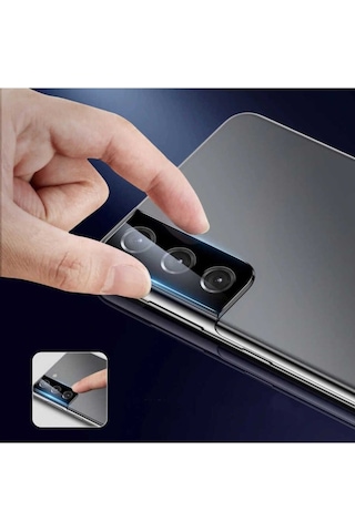 Samsung Uyumlu Galaxy S21 Fe Zore 3d Kamera Camı Siyah