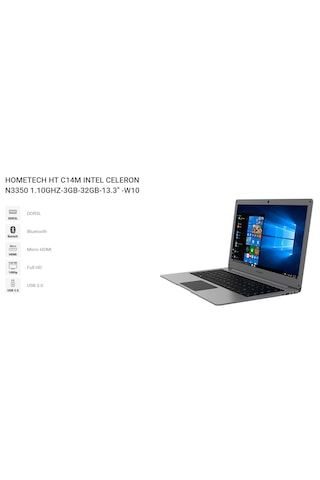 Hometech HT C14M Intel Celeron N3350 3 GB 32 GB 13.3" W10H Dizüstü Bilgisayar (Outlet )