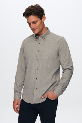 D'S Damat Ds Damat Regular Fit Gri Düz Kışlık Gömlek 7HC02ORT13265 Gri