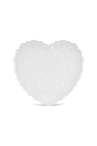 Karaca Pink Love Porselen Servis Tabağı Beyaz 28 Cm Beyaz