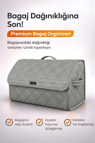 Bagaj Çantası Oto Bagaj Organizer Çift Kat Deri Su Geçirmez Kaymaz Katlanır Araç Düzenleyici - Dct9 Stiloto