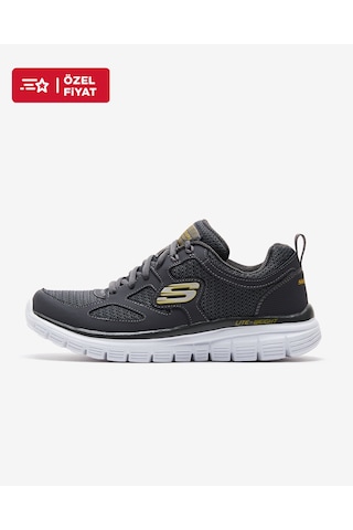 Skechers Lite - Weight Qtr Overlay W/Two Erkek Gri Spor Ayakkabı 52635 Char