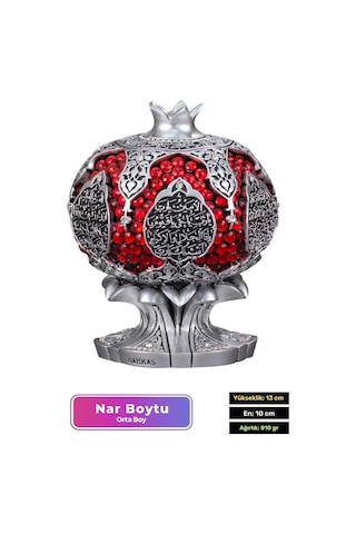 Özel Üretim Kutulu Antik Gümüş Canlılık Pozitiflik Dekoratif Karınca Duası Bereket Nar Boytu Biblo