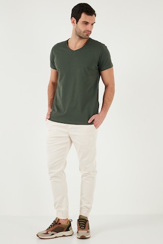 Buratti Pamuklu Slim Fit V Yaka Basic Erkek T Shirt 5412001 Haki