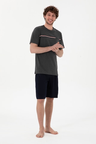 U.S. Polo Assn. Erkek Bisiklet Yaka Antrasit Melanj Pijama Takımı 50309174-VR081