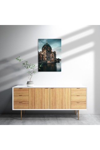 Cakasepetim Nehir Kıyısındaki Berlin Katedrali Ahşap Mdf Tablo