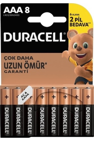 Duracell Alkalin Aaa Ince Kalem Piller 8 Li