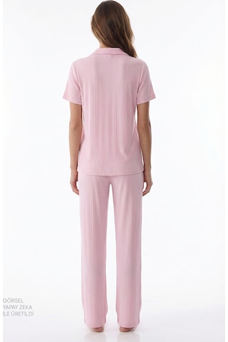 Penti Pembe Alia Pink Gömlek Pantolon Pijama Takımı