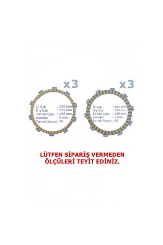 Cf Moto Nk250 - Sr250 E5 Debriyaj Balatası 3+3 6lı 3 İnce-3 Kalın Oem 2023-2024-2025 1set