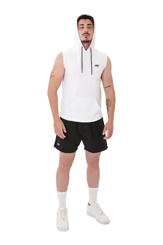 Musclecloth Training Kapüşonlu Kolsuz T-shirt Beyaz Beyaz