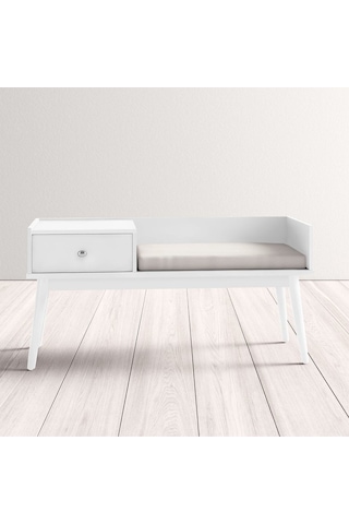 Skyler Beyaz Ahşap Benç