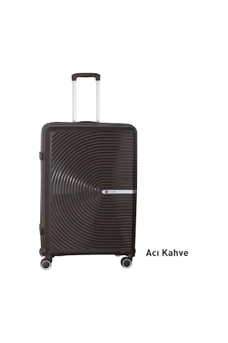 Mçs Bavul Büyük Ve Kabin 2li Set Kırılmaz Silikon Valiz V374 Acıkahve Kahverengi