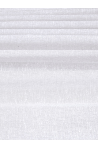 Keten Görünümlü Ekstrafor Büzgülü Beyaz Yüksek Kalite Tül Perde BEYAZ